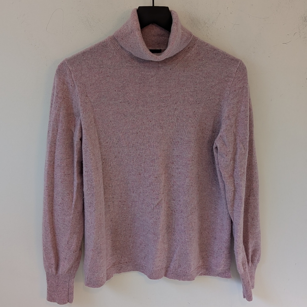 J. Crew Women's 100% Cashmere Pink Turtleneck Sweater Large